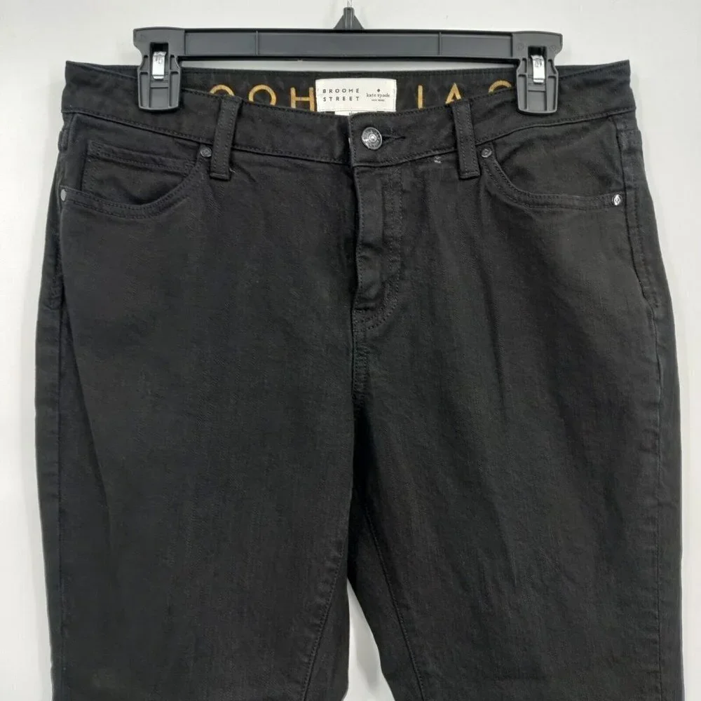 Kate Spade Broome Street Mid-Rise Crop Skinny Jeans Stretch 29 Women Black